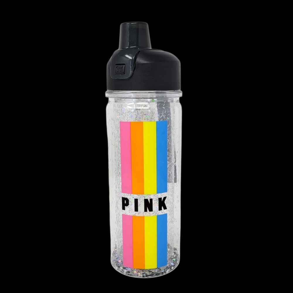 Victoria's Secret VS PINK Collegiate Campus Rainbow Glitter 20oz‎ Water Bottle